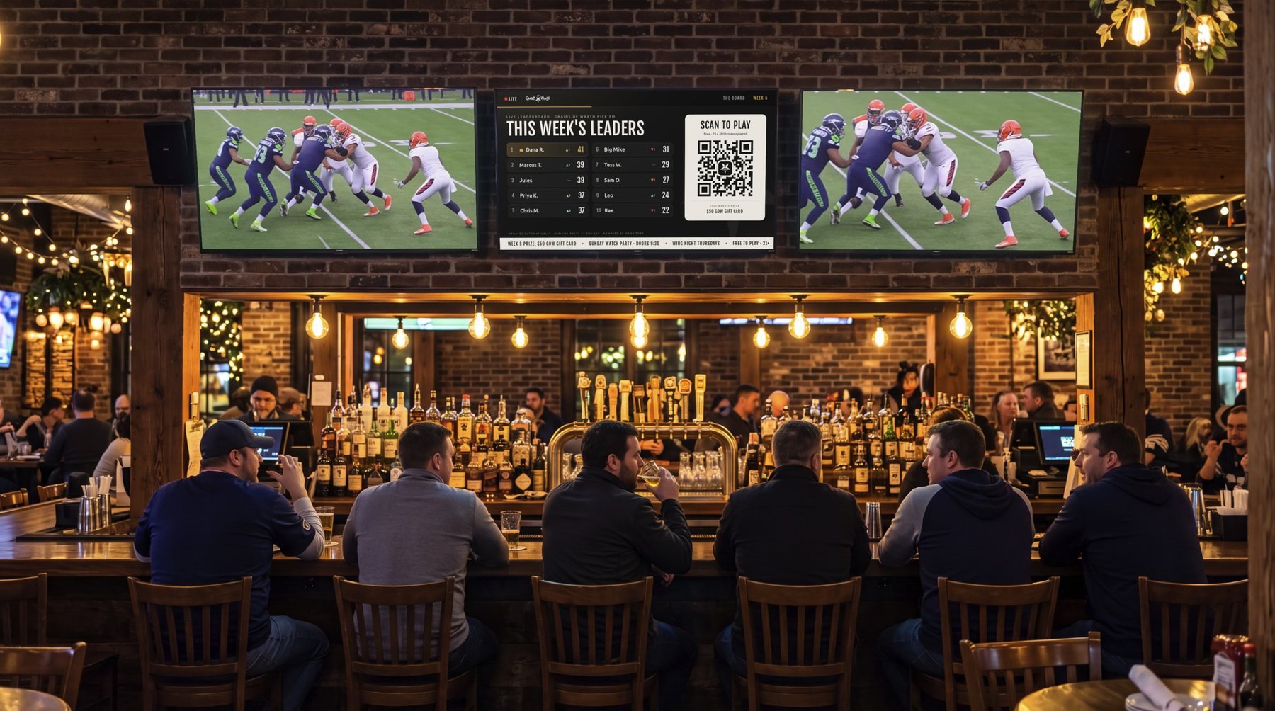 Grains of Wrath TV mode shown in a bar